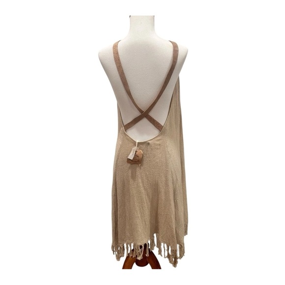 La Troupe Tulum Vestido Barbara Dress Women's Size 2 Beige Knee Length Beach NWT - Picture 3 of 5